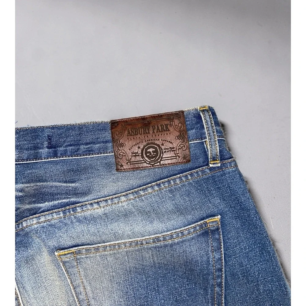 Asbury Park Selvedge Denim Jeans Men's Size 38x33 Distressed Blue Faded